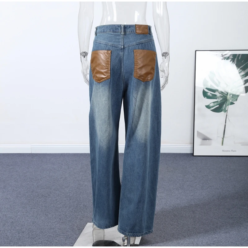 Fashion Striped Barrel Pants Women's High Waist Loose Wide Leg Button Casual Trousers 2026 Spring New Lady Comfortable Bottoms