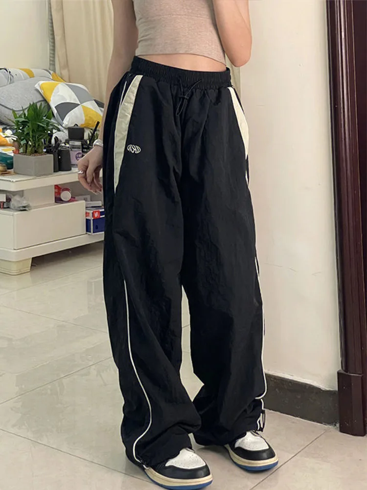 Y2K Pants Women Vintage Street Distressed Wash Women Clothing Casual Wide Leg High WaistedWoman Pants