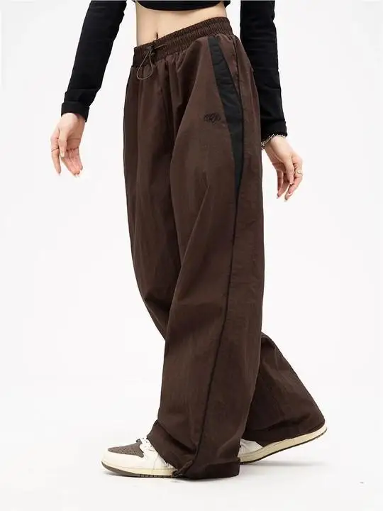 Y2K Pants Women Vintage Street Distressed Wash Women Clothing Casual Wide Leg High WaistedWoman Pants