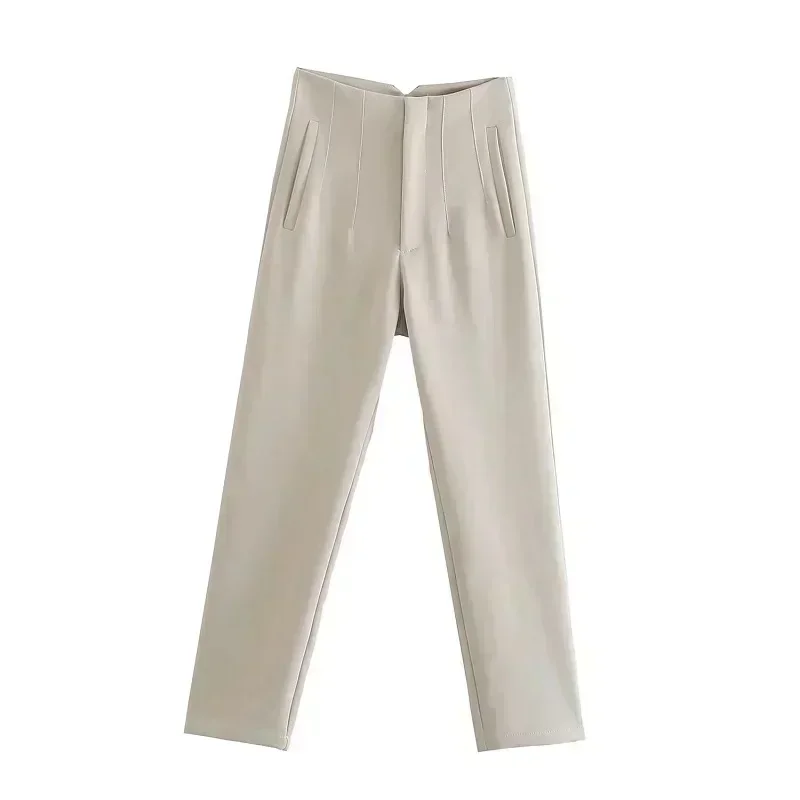 MUJER 2025 Women's Summer Pants Pencil High Waist Pants for Women White Black Cropped Trousers Womens Streetwear Office Pants