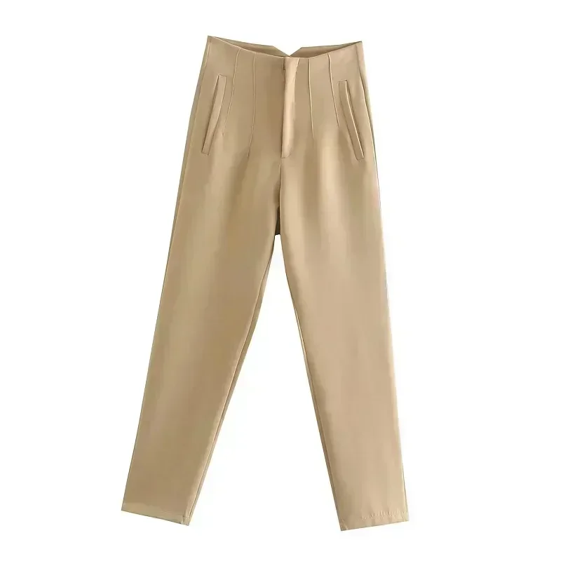 MUJER 2025 Women's Summer Pants Pencil High Waist Pants for Women White Black Cropped Trousers Womens Streetwear Office Pants