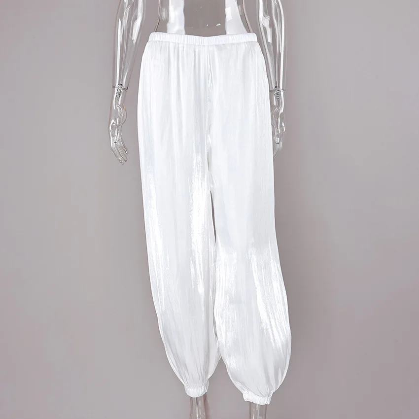 Women Casual Stretch High Waist Crepe Summer Spring Pants Fashion Bloomers Chic Pants Women Clothes Long Trousers Pink
