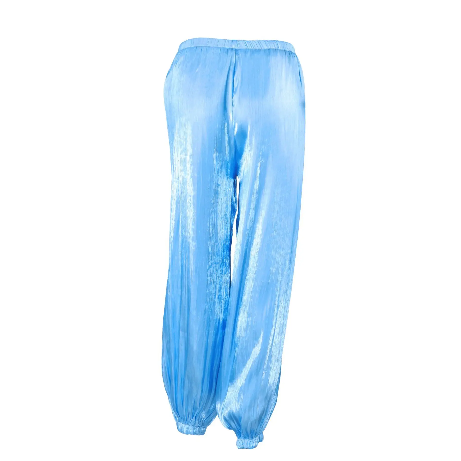 Women Casual Stretch High Waist Crepe Summer Spring Pants Fashion Bloomers Chic Pants Women Clothes Long Trousers Pink