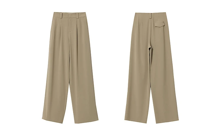 Amii Wide Pants 2026 Autumn New Commuter Absorption Breathable Women's Pants Solid Color Simple Casual Woman Trousers12611011