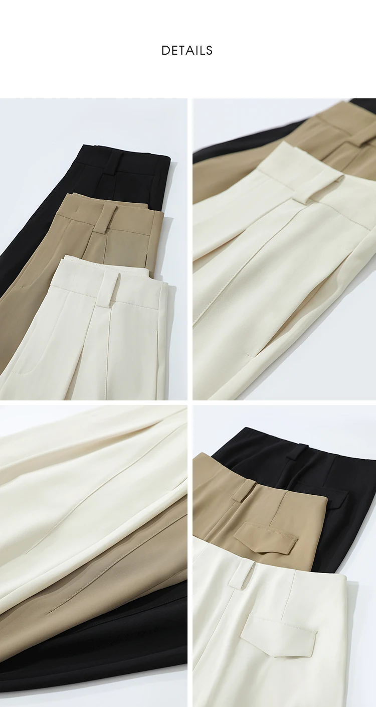 Amii Wide Pants 2026 Autumn New Commuter Absorption Breathable Women's Pants Solid Color Simple Casual Woman Trousers12611011