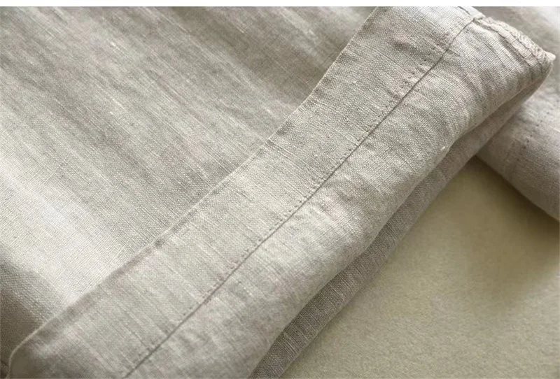 Women's Cotton Linen Straight Trousers Elastic High Waist Wild Wide Leg Pants Female Spring Summer Solid Color Loose Linen Pants