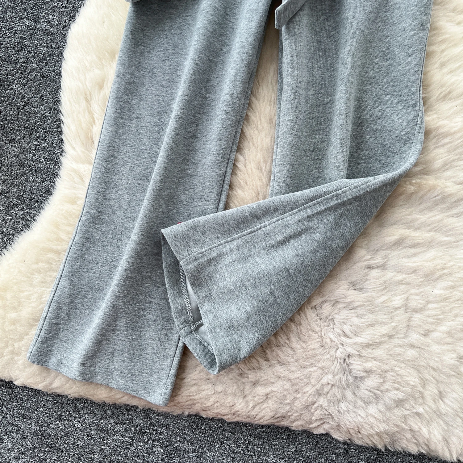 SINGREINY Simple Casual Long Pants Female High Waist Drawstring Pockets Chic Straight Pants Trendy Sports Wide Legs Trousers