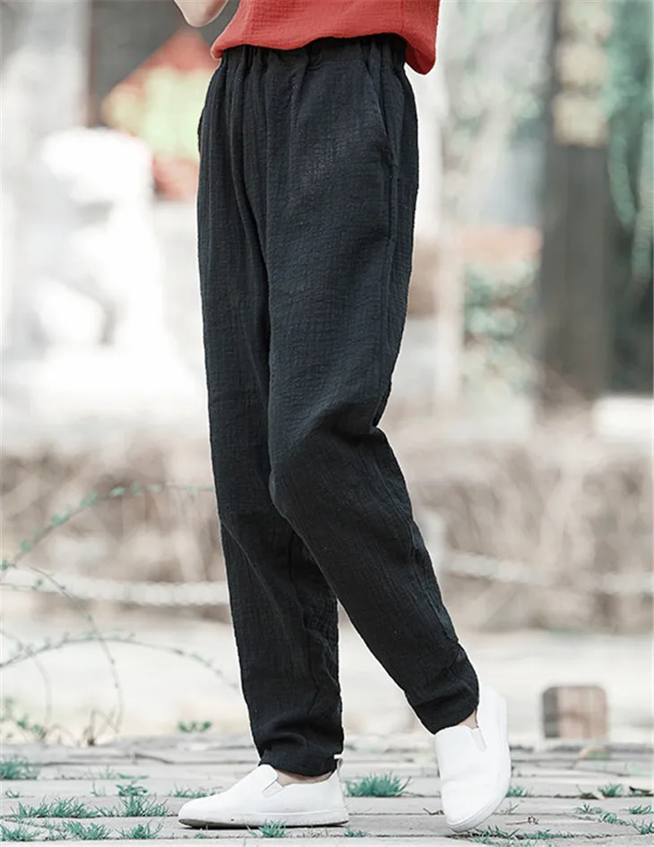 Plus Size Cotton Linen Harem Pants Women Summer Elastic Waist Candy Colors Hip Hop Trousers Autumn Vintage Pants 5XL 6XL