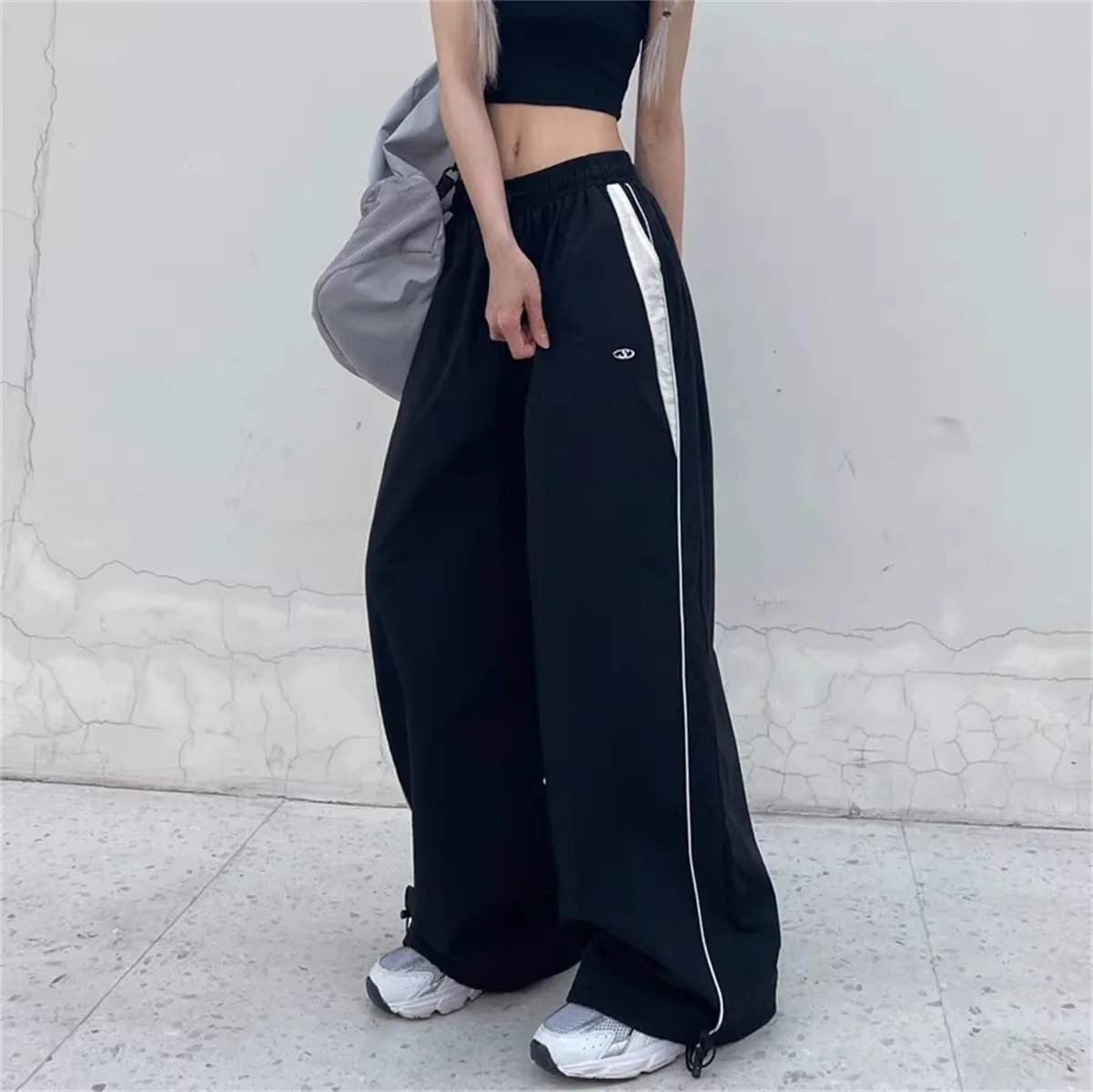 Women Baggy Harajuku Cargo Pants Streetwear Hip Hop Wide Leg Pant Parachute Sweatpants Techwear Joggers Oversized Y2K Trousers