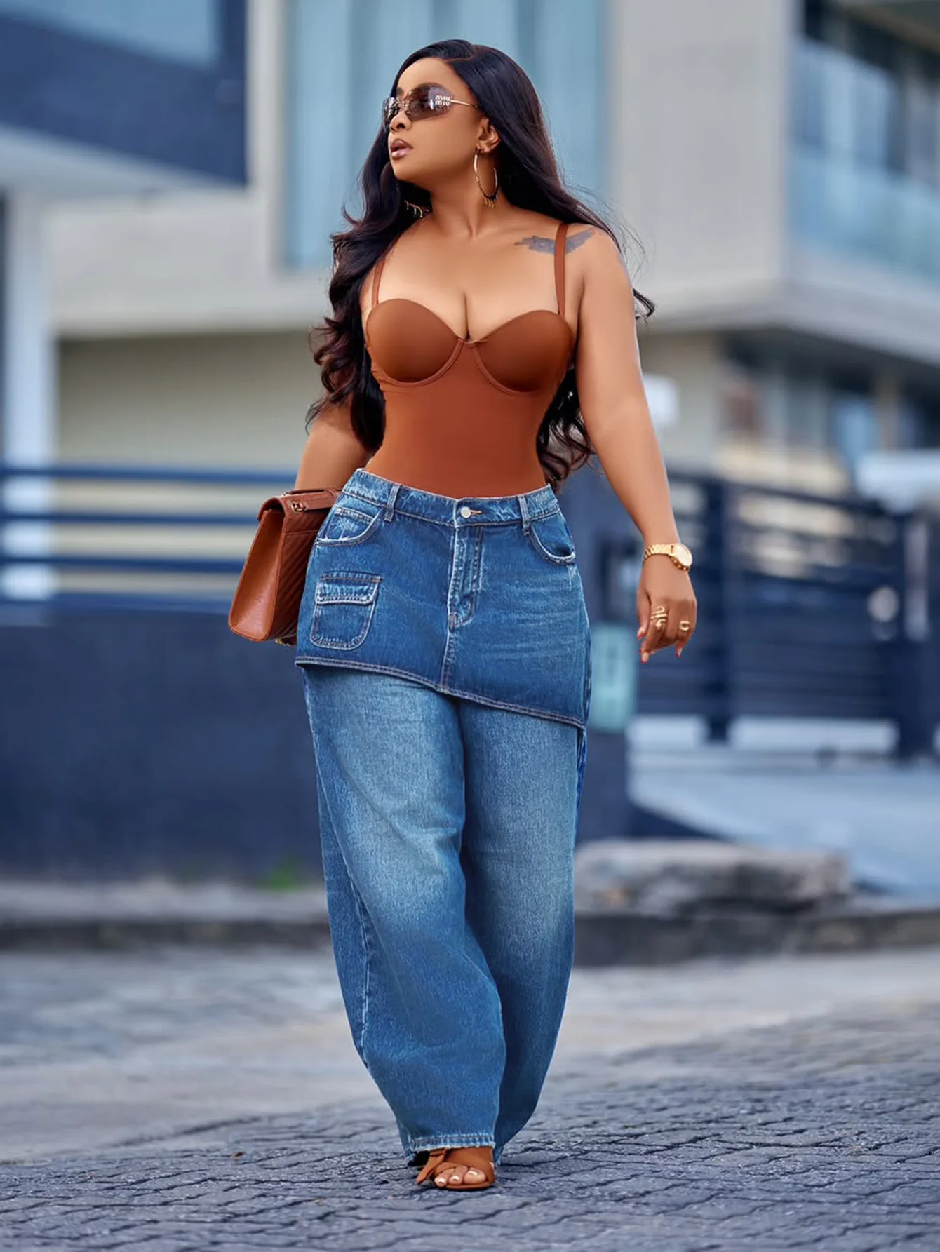 Denim Pant Women Jeans Vintage Wide Leg Long Pants Slim Fit High Waist Straight Trousers Y2k Streetwear Elegant Work Casual