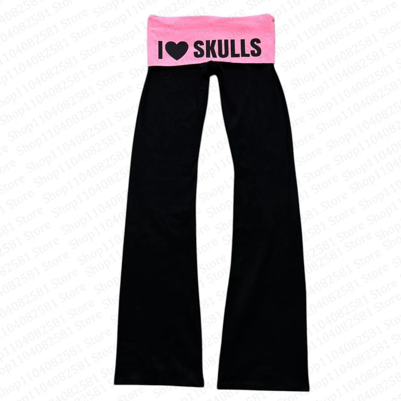 Aesthetic Fashion Skull Print Y2K Pants Rusty Rock Style Comfortable Wide Leg Pants Mock Gothic Retro Casual Women's Emo Girl