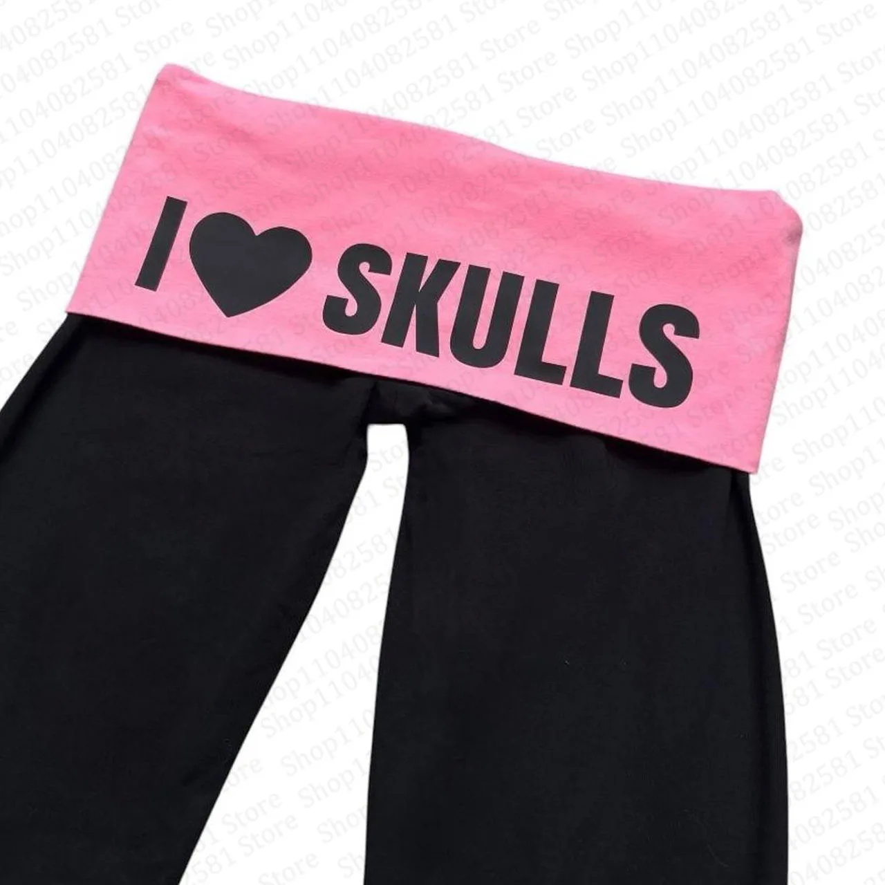 Aesthetic Fashion Skull Print Y2K Pants Rusty Rock Style Comfortable Wide Leg Pants Mock Gothic Retro Casual Women's Emo Girl