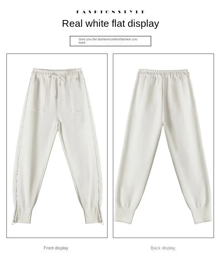 Women's Zipper Harem Pants Loose Streetwear Sweatpants Casual Leggings Fashion Korean Female Cargo Pants Womnn Hip Hop Trousers