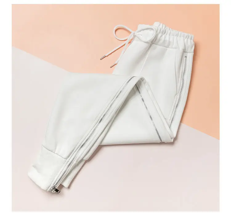 Women's Zipper Harem Pants Loose Streetwear Sweatpants Casual Leggings Fashion Korean Female Cargo Pants Womnn Hip Hop Trousers