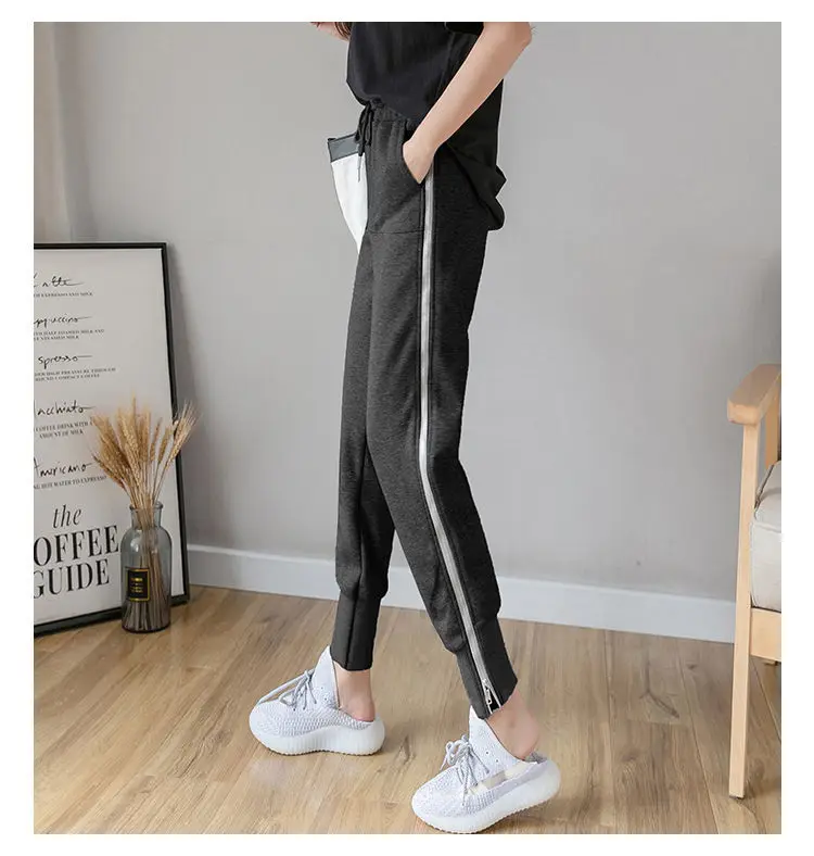 Women's Zipper Harem Pants Loose Streetwear Sweatpants Casual Leggings Fashion Korean Female Cargo Pants Womnn Hip Hop Trousers