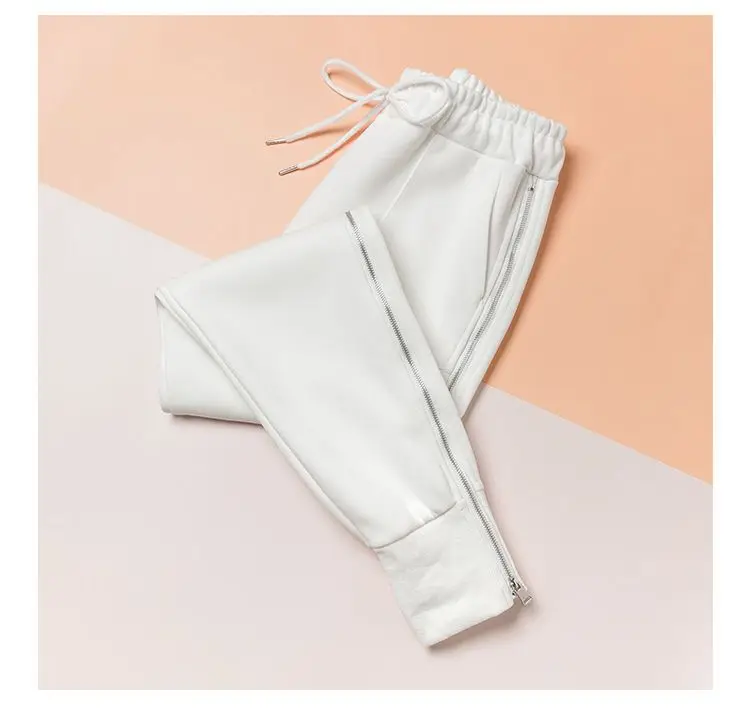 Women's Zipper Harem Pants Loose Streetwear Sweatpants Casual Leggings Fashion Korean Female Cargo Pants Womnn Hip Hop Trousers