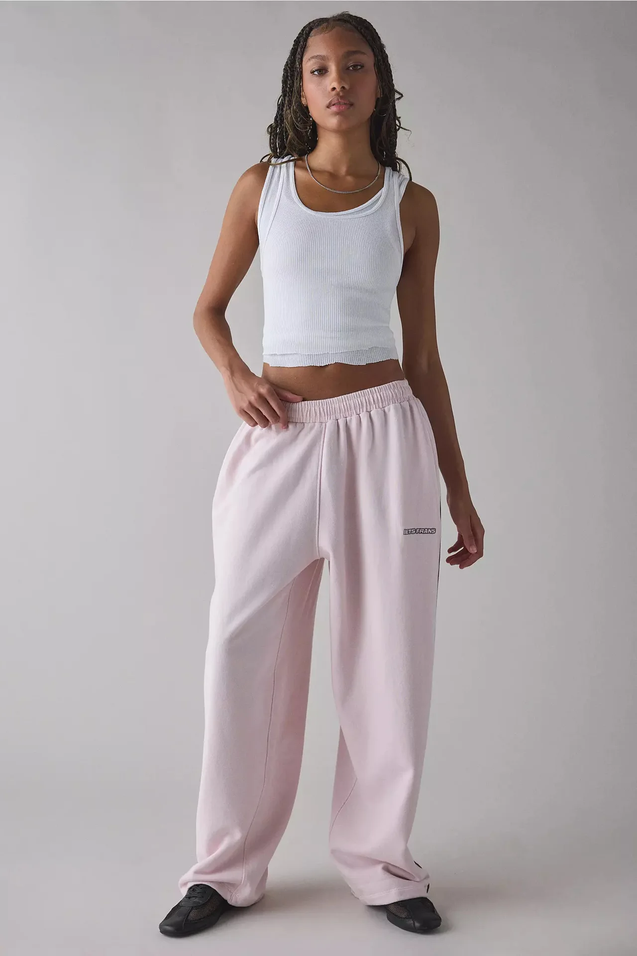 Pink Y2k Women's Casual Loose-fitting Letter Embroidery Gray Jogging Pants Wide-leg Straight Leg Pants Classic Sports Pants 2026