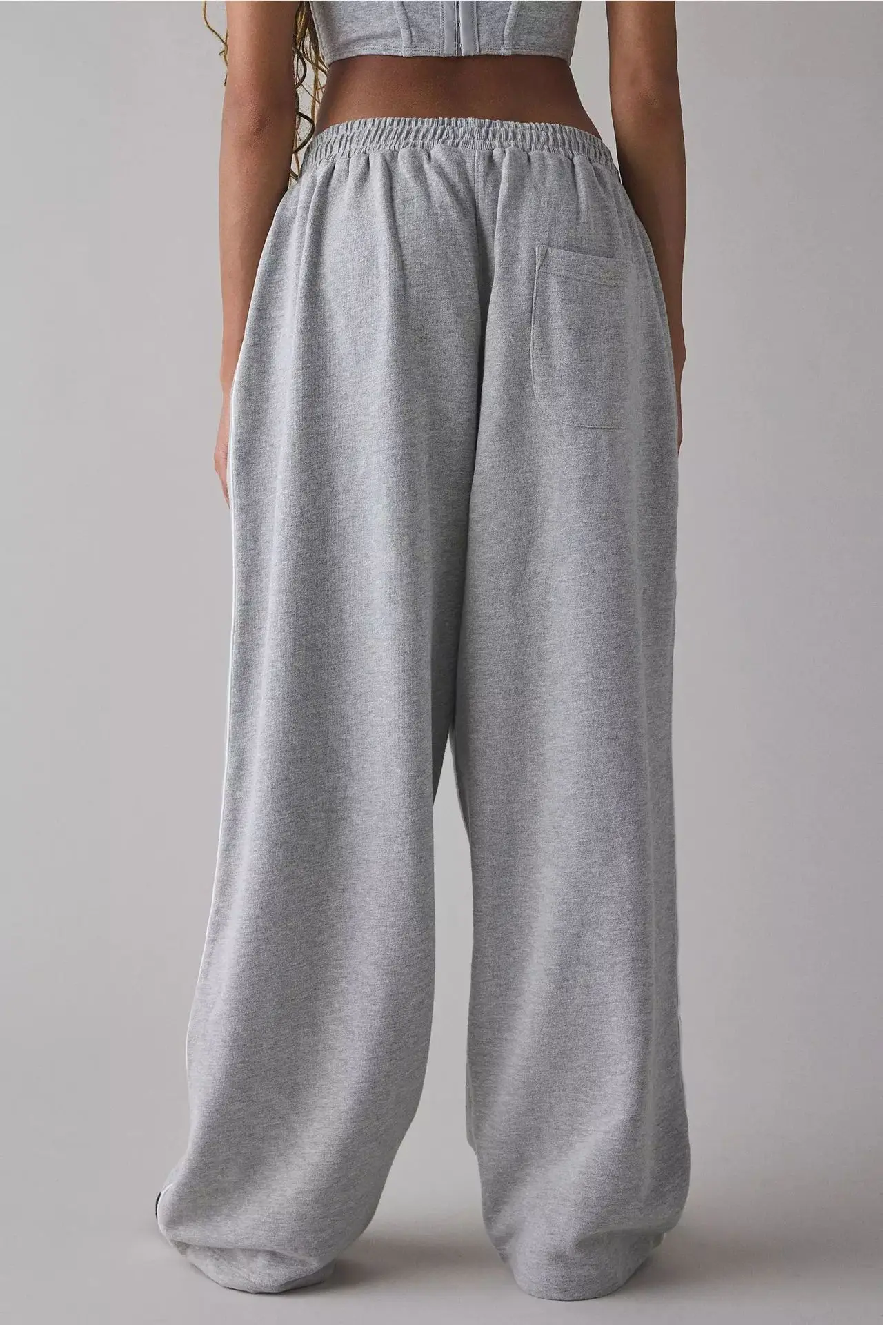 Pink Y2k Women's Casual Loose-fitting Letter Embroidery Gray Jogging Pants Wide-leg Straight Leg Pants Classic Sports Pants 2026