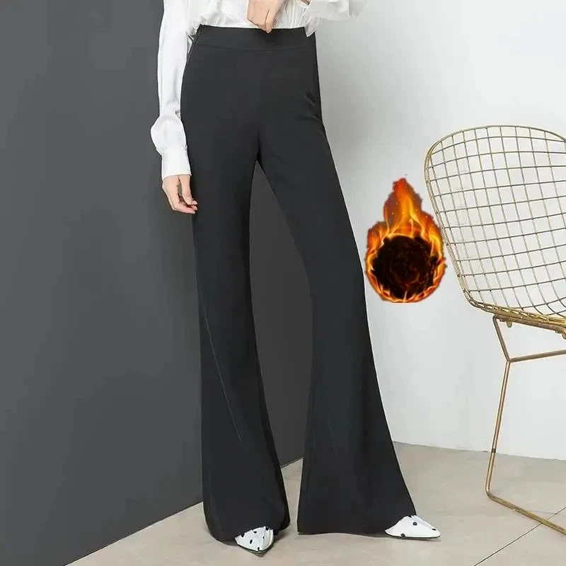 Flare Women's Pants Autumn Slacks Xxl High Quality Cotton Comfortable Stretch New in Y2k Streetwear 90s G Yellow Female Trousers