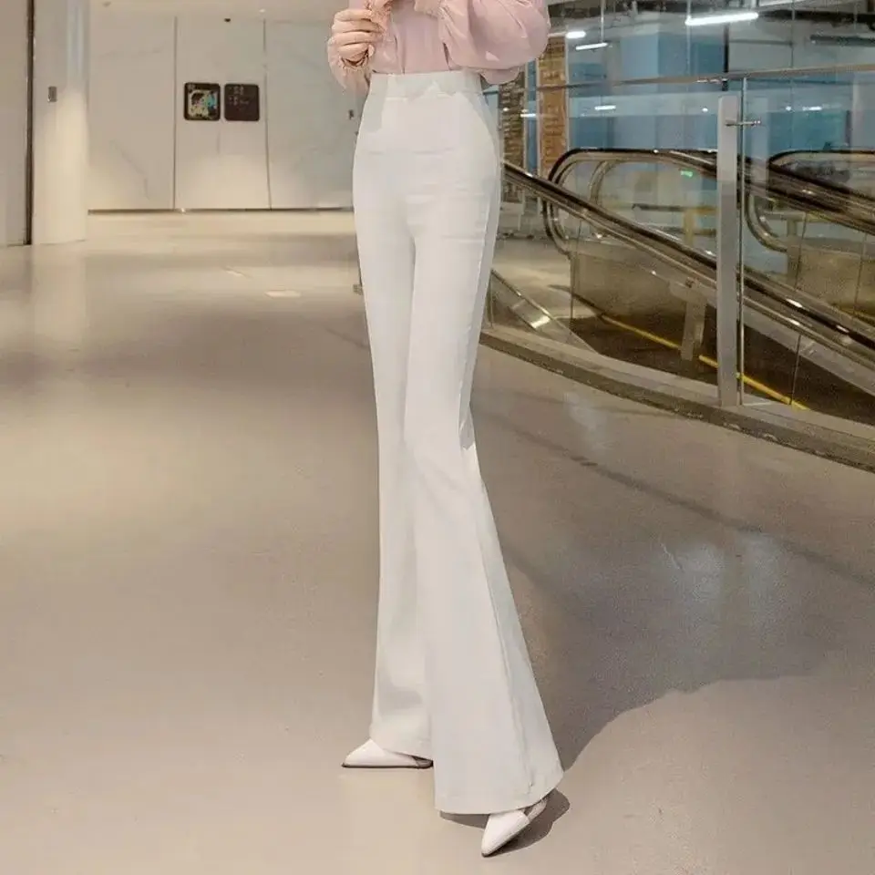 Flare Women's Pants Autumn Slacks Xxl High Quality Cotton Comfortable Stretch New in Y2k Streetwear 90s G Yellow Female Trousers