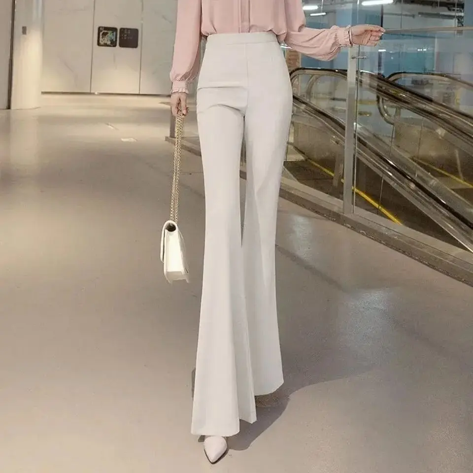 Flare Women's Pants Autumn Slacks Xxl High Quality Cotton Comfortable Stretch New in Y2k Streetwear 90s G Yellow Female Trousers