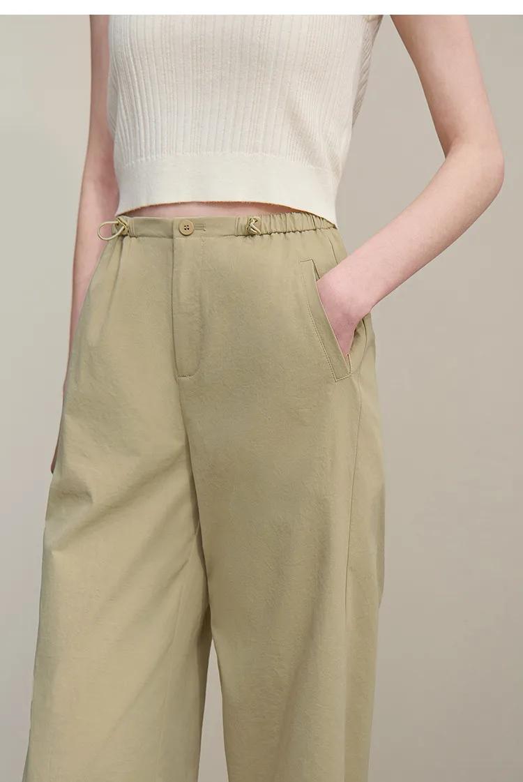 Amii Women's Pants 2026 Summer New Textured Loose Wide Leg Trousers Elastic Waist Casual Versatile Pants For Women 12622110