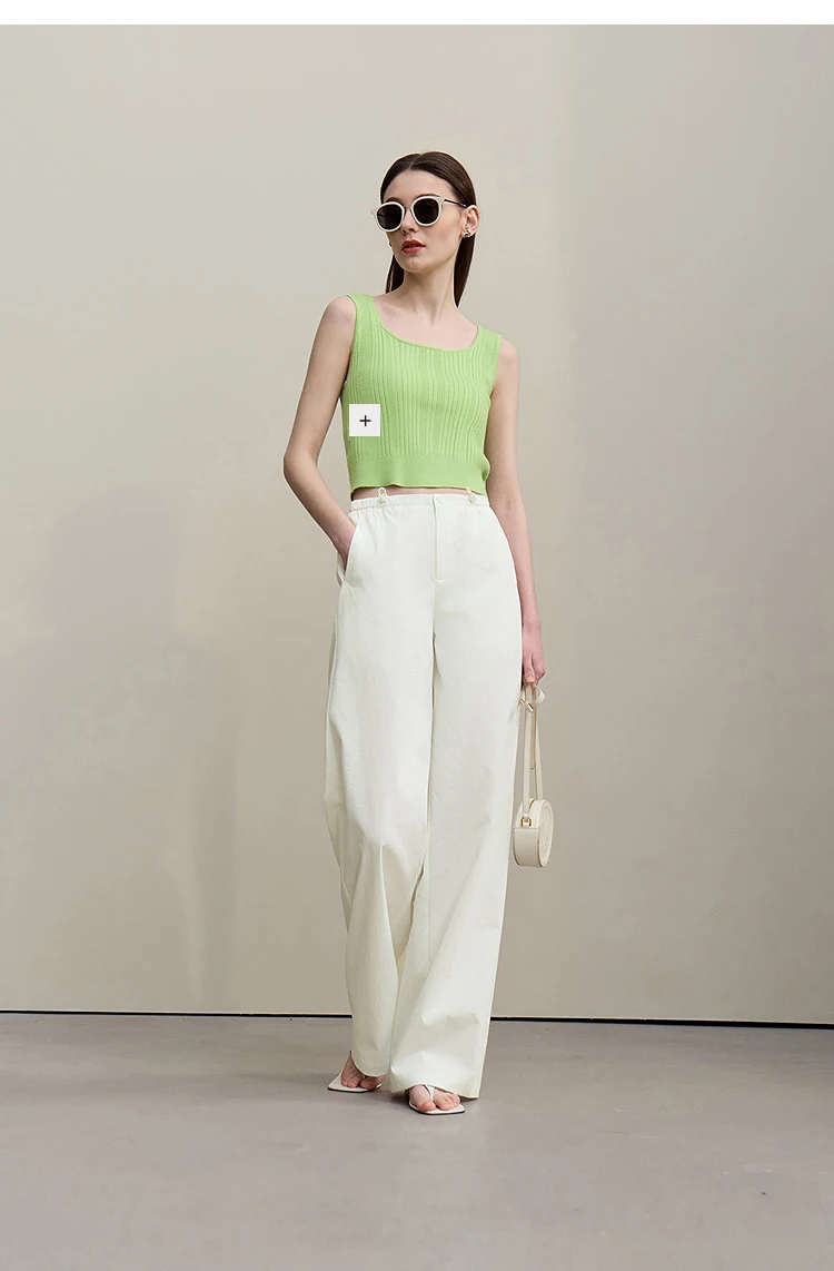 Amii Women's Pants 2026 Summer New Textured Loose Wide Leg Trousers Elastic Waist Casual Versatile Pants For Women 12622110