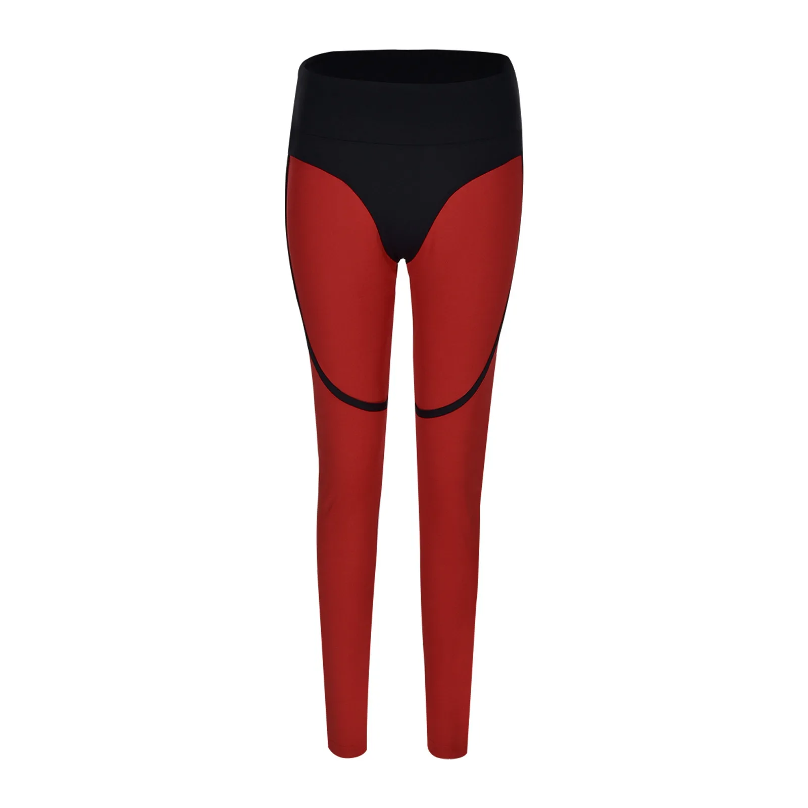 Women'S Leggings Peach Buttock Sports Yoga Nine Points Pants Leggings Patchwork Color Slim Stitching Long Casual Trousers