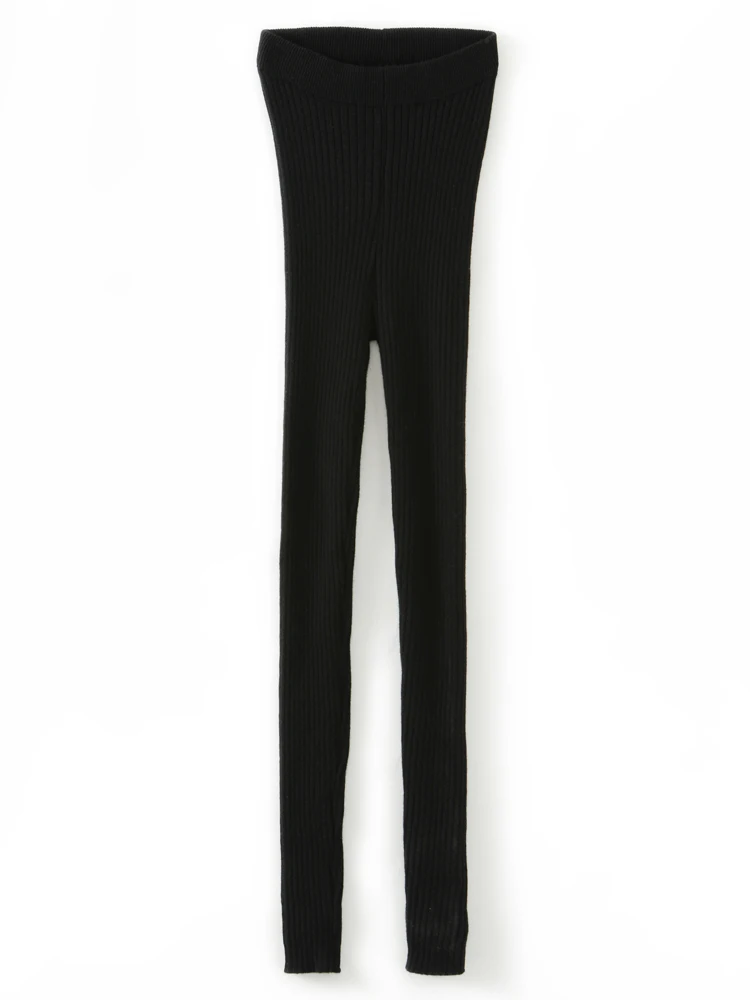 LONGMING Sweatpants 100% Merino Wool Knitted Pants Leggings Women's Clothes Autumn Winter Trousers Vintage Long Pants Female Y2K