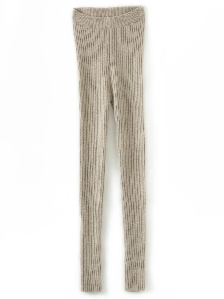 LONGMING Sweatpants 100% Merino Wool Knitted Pants Leggings Women's Clothes Autumn Winter Trousers Vintage Long Pants Female Y2K