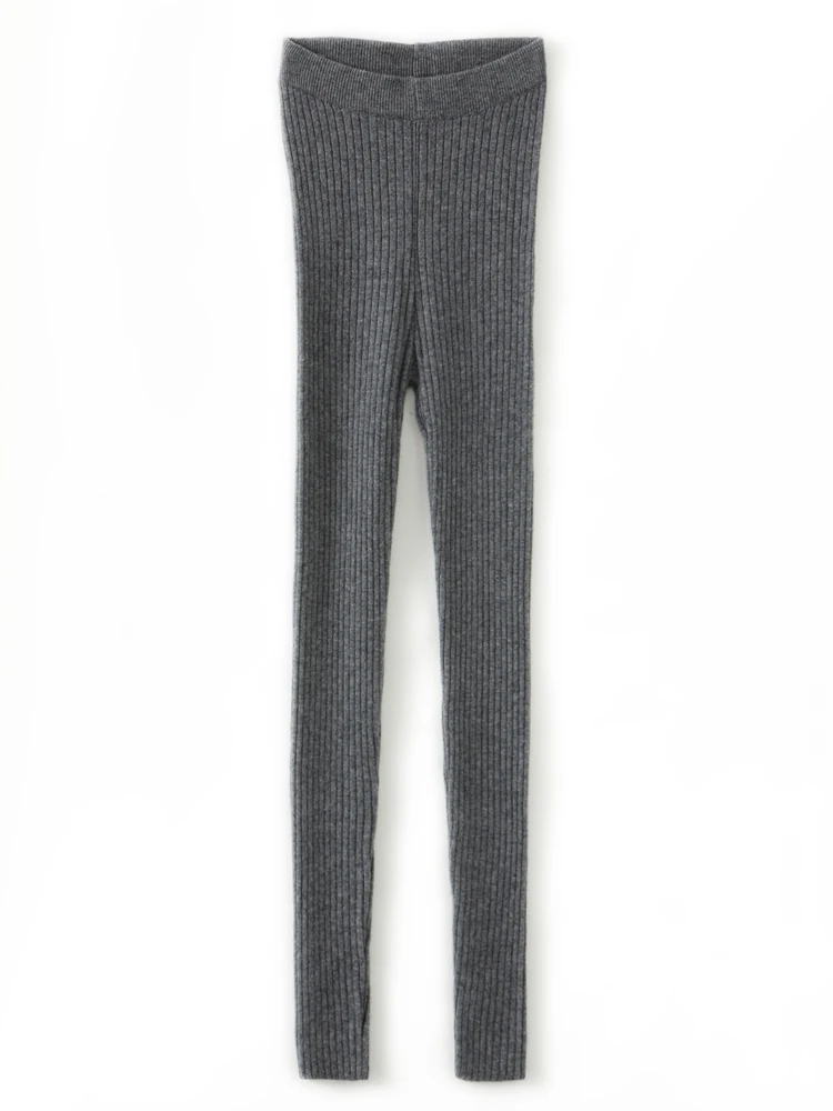 LONGMING Sweatpants 100% Merino Wool Knitted Pants Leggings Women's Clothes Autumn Winter Trousers Vintage Long Pants Female Y2K
