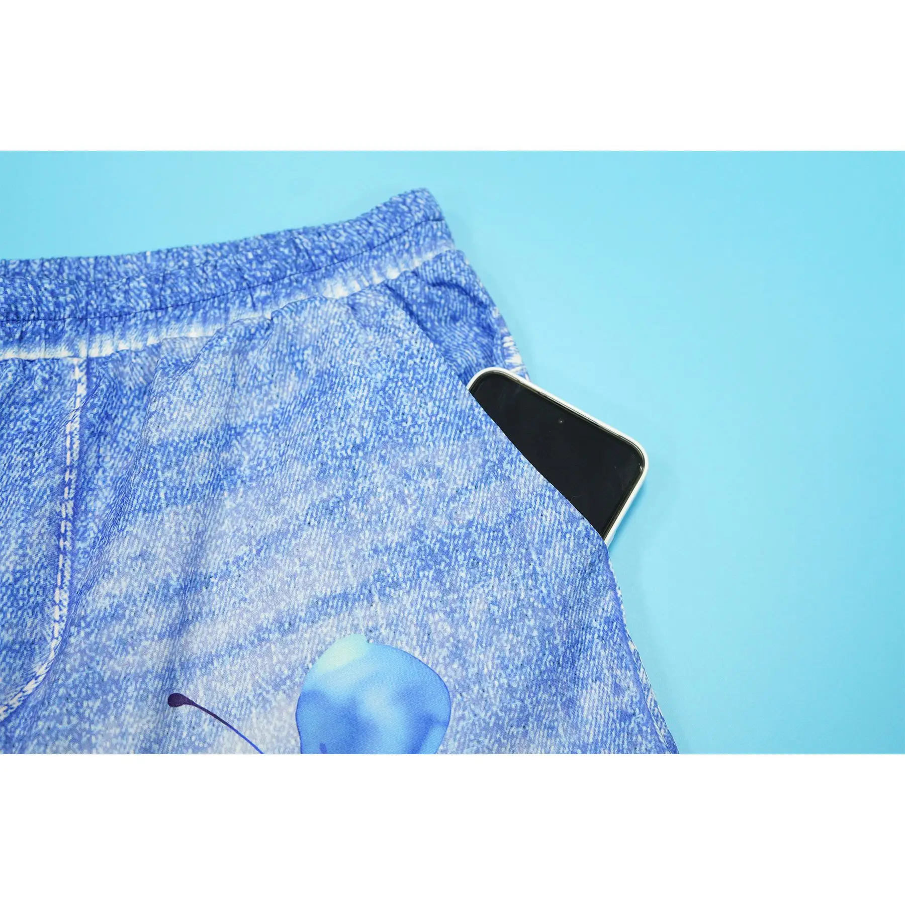 CM.YAYA Fashion Women Fake Denim 3D floral Print Loose Wide Leg Jogger Pants 2025 Streetwear  Active Hip Hop Sweatpants Trousers