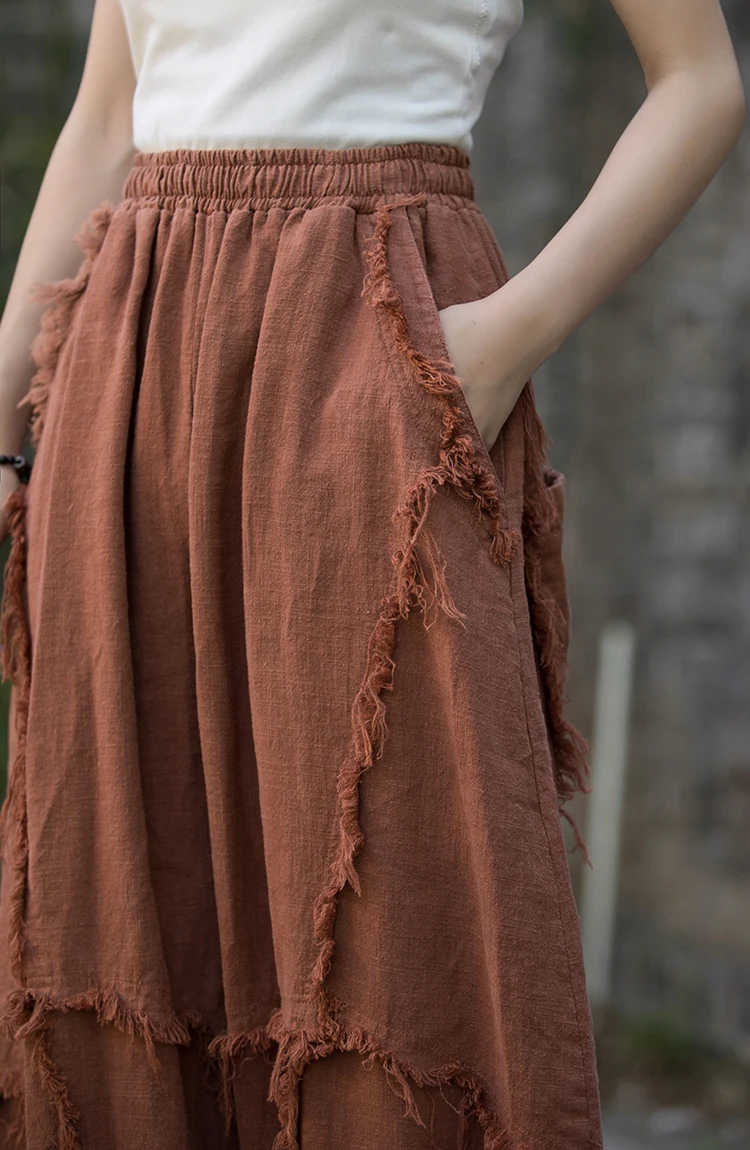 High Quality Cotton Linen Harem Pants Women New Arrival 2024 Autumn Vintage Style Solid Color Loose Female Casual Trousers M061