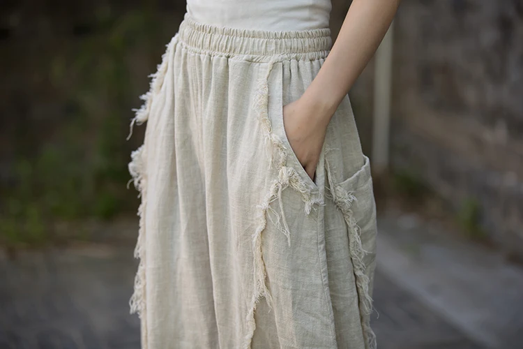 High Quality Cotton Linen Harem Pants Women New Arrival 2024 Autumn Vintage Style Solid Color Loose Female Casual Trousers M061