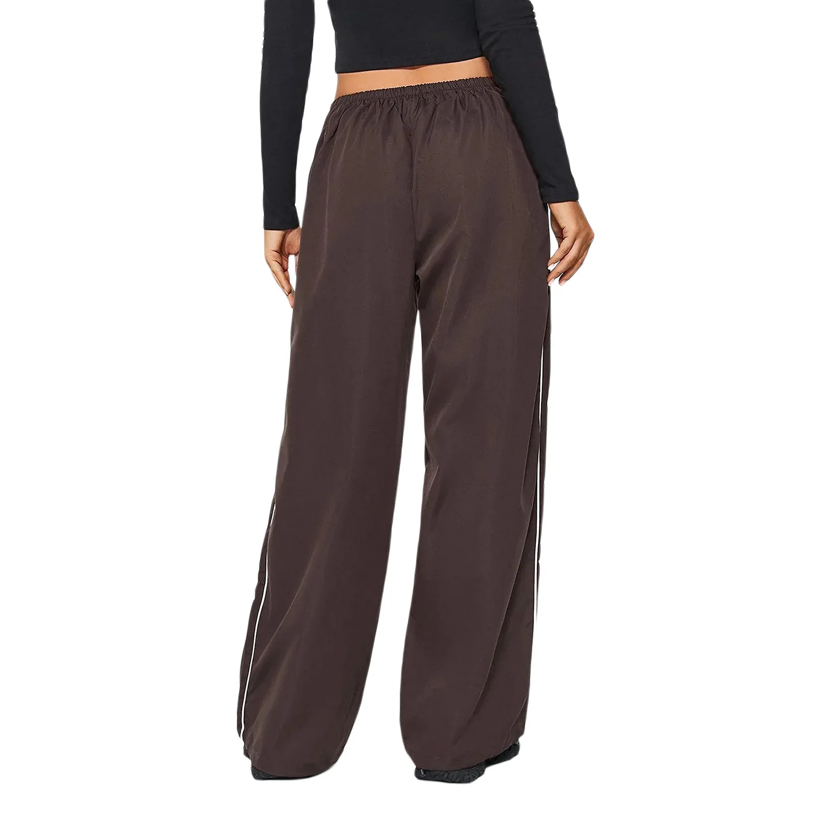 New Y2K Women Vintage Baggy Cargo Pants Women Drawstring Elastic Low Waist Parachute Pants Sweatpants Loose Hippie Pant Trousers