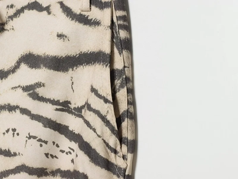 MUJER Animal Print Wide Pants Woman Summer Mid Waist Trousers Womens Holiday Baggy Pants Woman Casual Sports Pants for Women