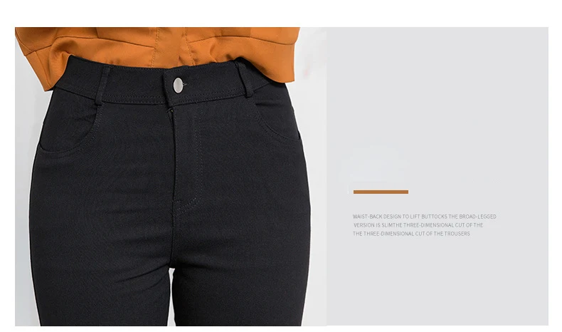 BIVIGAOS Women's Autumn New Zipper Button Pencil Pants Korean Black Leggings Ladies Elastic Skinny Slim Trousers Women