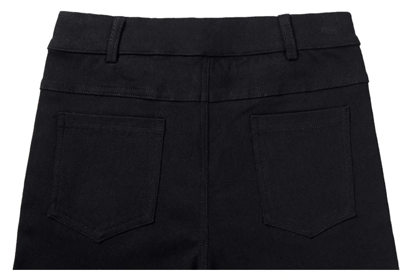 BIVIGAOS Women's Autumn New Zipper Button Pencil Pants Korean Black Leggings Ladies Elastic Skinny Slim Trousers Women