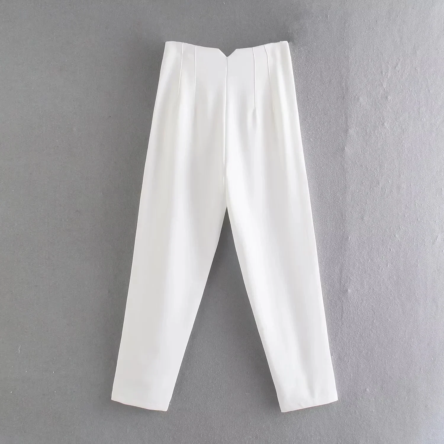 HH Minimalist Womens Slim Zip High Waist Pencil Pants Workwear Business Solid Trousers High Street Casual Office Lady Chic Pant