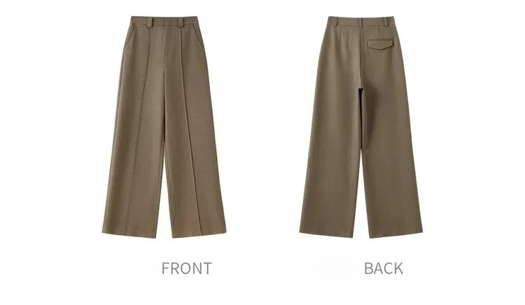 SENTUBILA Women's Straight Leg Pants Autumn 2026 High Waist Commuter 3D Mid-Stitch Detail Comfortable Casual Trousers 153K87890