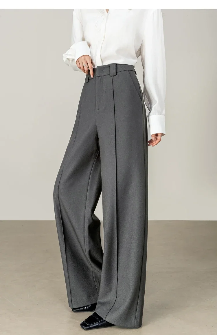 SENTUBILA Women's Straight Leg Pants Autumn 2026 High Waist Commuter 3D Mid-Stitch Detail Comfortable Casual Trousers 153K87890