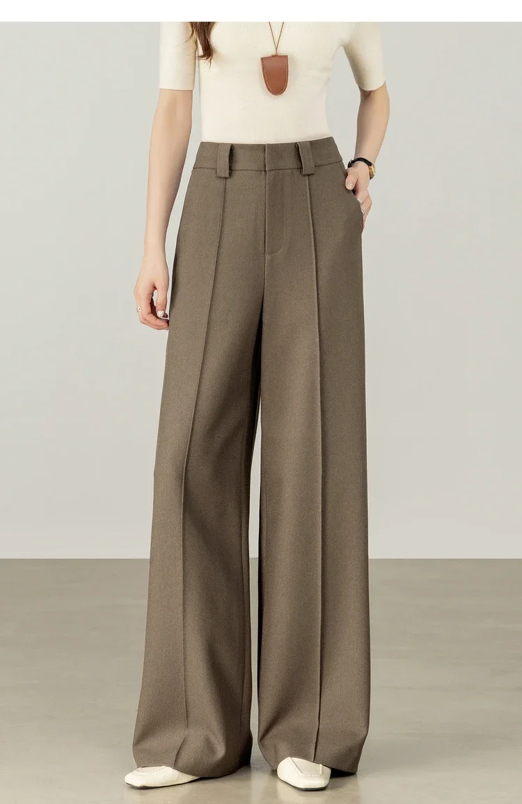 SENTUBILA Women's Straight Leg Pants Autumn 2026 High Waist Commuter 3D Mid-Stitch Detail Comfortable Casual Trousers 153K87890