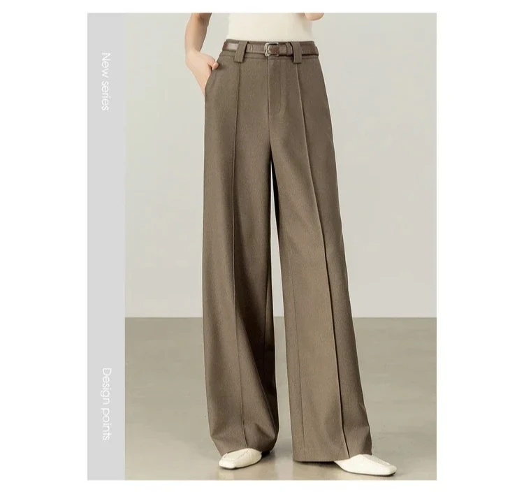 SENTUBILA Women's Straight Leg Pants Autumn 2026 High Waist Commuter 3D Mid-Stitch Detail Comfortable Casual Trousers 153K87890