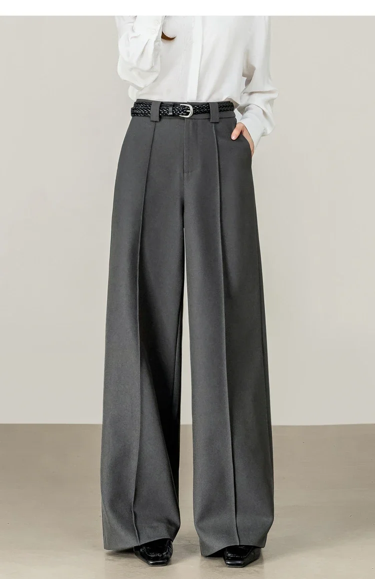 SENTUBILA Women's Straight Leg Pants Autumn 2026 High Waist Commuter 3D Mid-Stitch Detail Comfortable Casual Trousers 153K87890