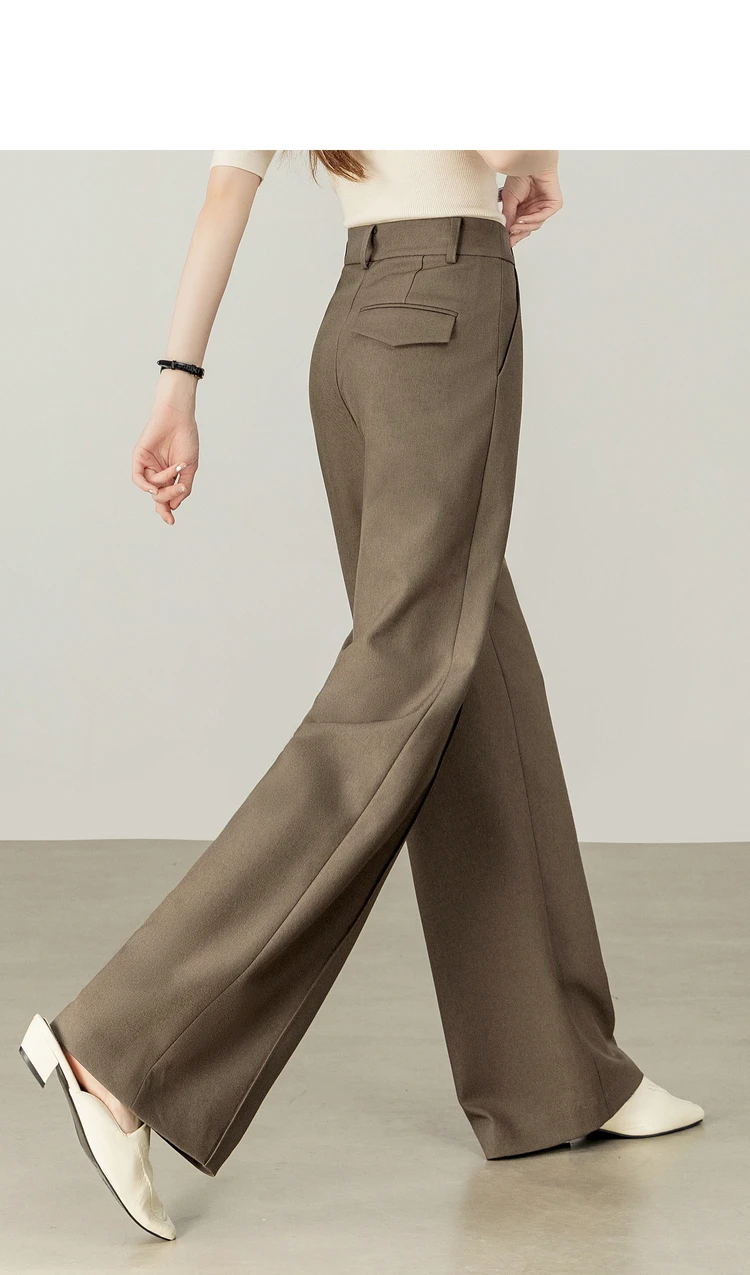 SENTUBILA Women's Straight Leg Pants Autumn 2026 High Waist Commuter 3D Mid-Stitch Detail Comfortable Casual Trousers 153K87890