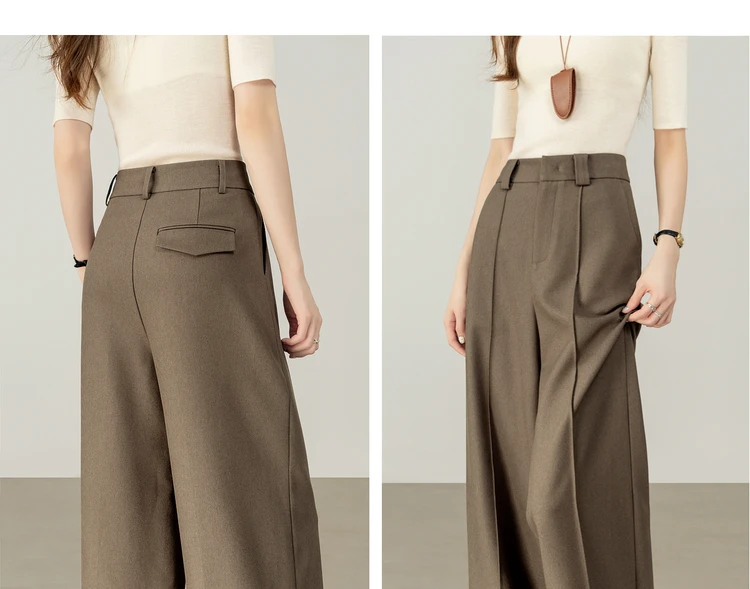 SENTUBILA Women's Straight Leg Pants Autumn 2026 High Waist Commuter 3D Mid-Stitch Detail Comfortable Casual Trousers 153K87890