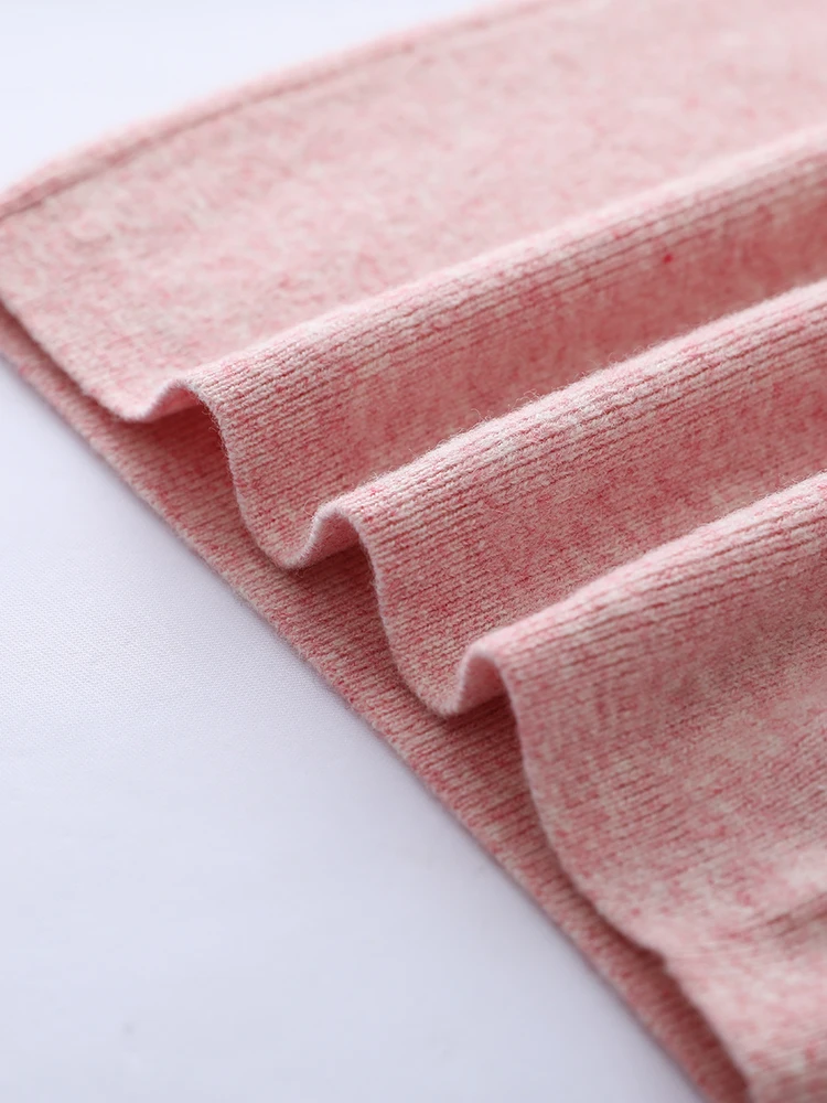 Women's Trousers 100% Merino Wool Pants Autumn Winter Sweater Wide Leg Pants Tying Elastic Casual Basic Soft Warm Knit Trousers
