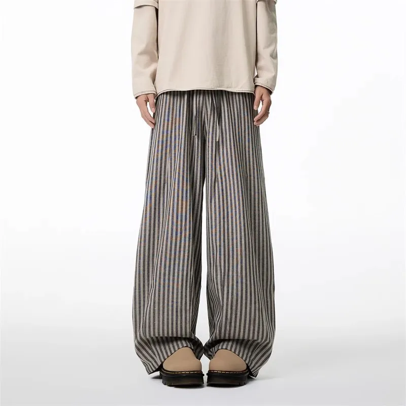 Women's Black Gothic Striped Long Pants Baggy Sweatpants Harajuku Y2k Emo Vintage Oversize Trousers Japanese 2000s Style Clothes