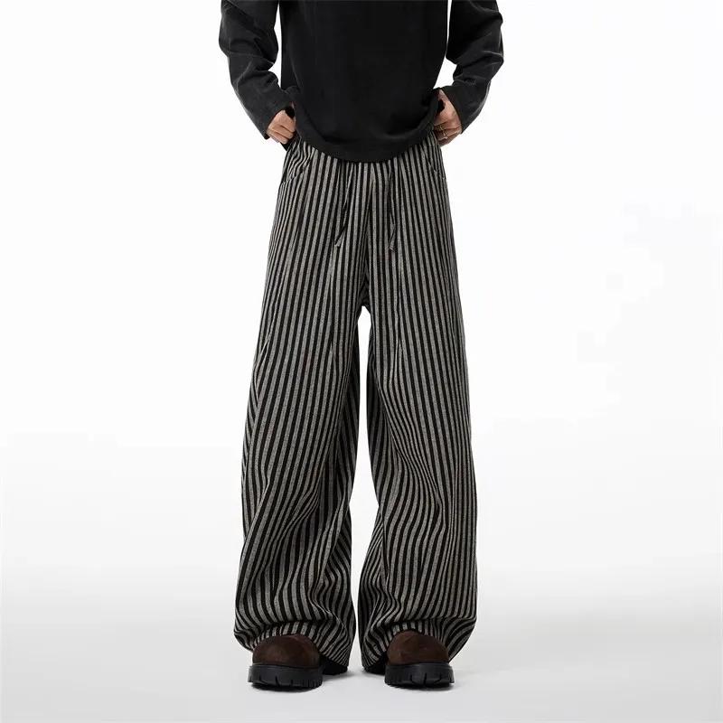 Women's Black Gothic Striped Long Pants Baggy Sweatpants Harajuku Y2k Emo Vintage Oversize Trousers Japanese 2000s Style Clothes