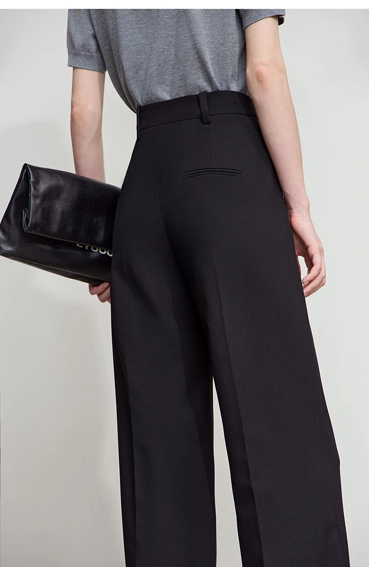 AMII 2026 Autumn Wide Leg Pants Minimalism Solid Elegant Office Lady Slim Long Pants Casual Loose Business Trousers 12543034
